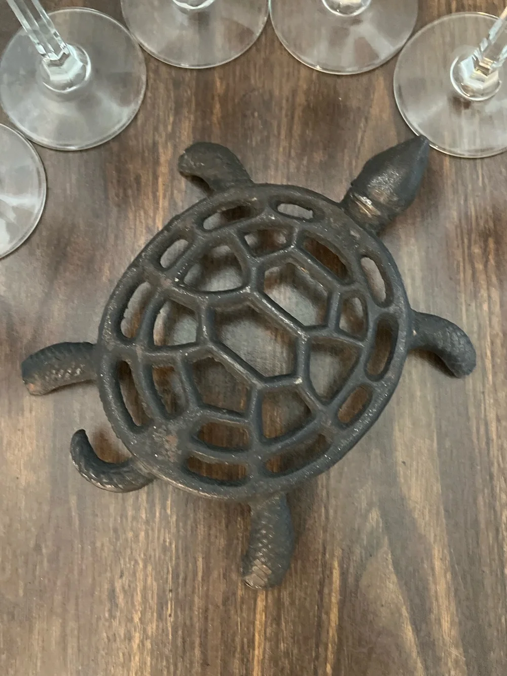 Vintage 1970s-80s Cast Iron Turtle Trivet Kitchen Hot Pot Holder 🐢